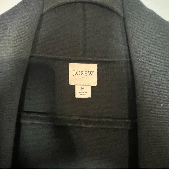 J. Crew Chelsea Sweater Blazer Black Size Medium Cotton Open Cardigan Long - Picture 9 of 10